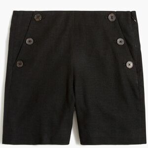 J CREW Linen Blend Drapey Sailor Short High Rise Black Size 2